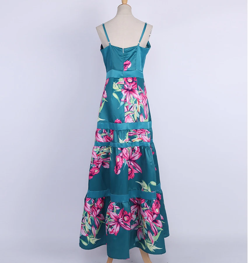 Women's V Neck Sleeveless Sexy Strap Print Long Dress Ladies Woven Fashion Casual Party Maxi Dresses 
Women's V Neck Sleeveless Sexy Strap Print Long Dress Ladies Woven Fashion Casual Party Maxi Dresses