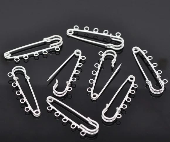 30PCs/set Silver Plated 5 Holes Safety Pins Brooches Findings for Jewelry Making DIY Accessory wholesale 5x1.5cm 
30PCs/set Silver Plated 5 Holes Safety Pins Brooches Findings for Jewelry Making DIY Accessory wholesale 5x1.5cm