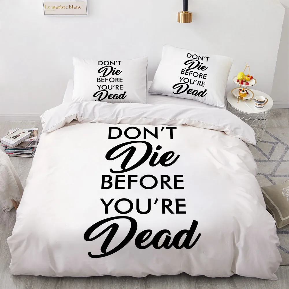 3D Printed Custom White Letter Single Double King Size Pillow Shams Quilt Covers Duvet Cover Set Case Bedding Set Home Textile 
3D Printed Custom White Letter Single Double King Size Pillow Shams Quilt Covers Duvet Cover Set Case Bedding Set Home Textile