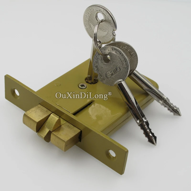 

Brand New European Mortise Door Hook Locks Invisible Hidden Background Sliding Door Locks Security Anti-theft Lock + Keys