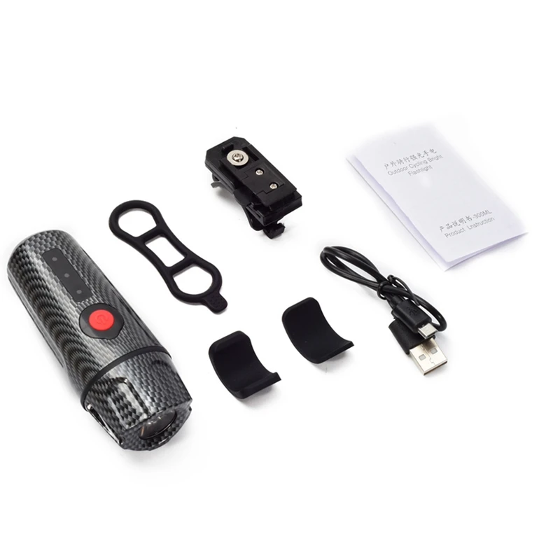 Bicycle Light Carbon Fiber USB Rechargeable Flashlight Waterproof Cycling Headlight Bike Front Light Bicycle Accessories
Bicycle Light Carbon Fiber USB Rechargeable Flashlight Waterproof Cycling Headlight Bike Front Light Bicycle Accessories