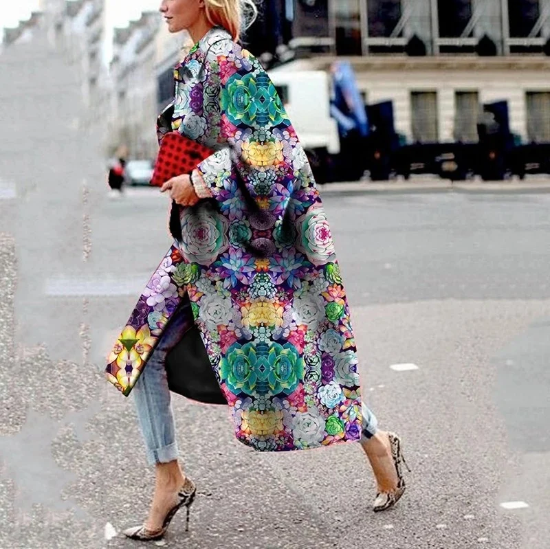 New Autumn Winter 2021 Long Flared Sleeve Trench Coat For Women Print Loose Windbreaker Skirt Manteau Femme Moda Mujer 
New Autumn Winter 2021 Long Flared Sleeve Trench Coat For Women Print Loose Windbreaker Skirt Manteau Femme Moda Mujer