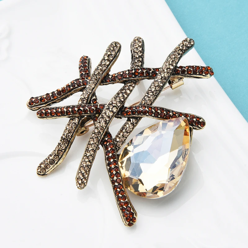 Wuli&baby Big Water Drop Crystal Brooches Pins Metal Geometry Full Rhinestone Sparkling Vintage Party Jewelry Women Gift
Wuli&baby Big Water Drop Crystal Brooches Pins Metal Geometry Full Rhinestone Sparkling Vintage Party Jewelry Women Gift