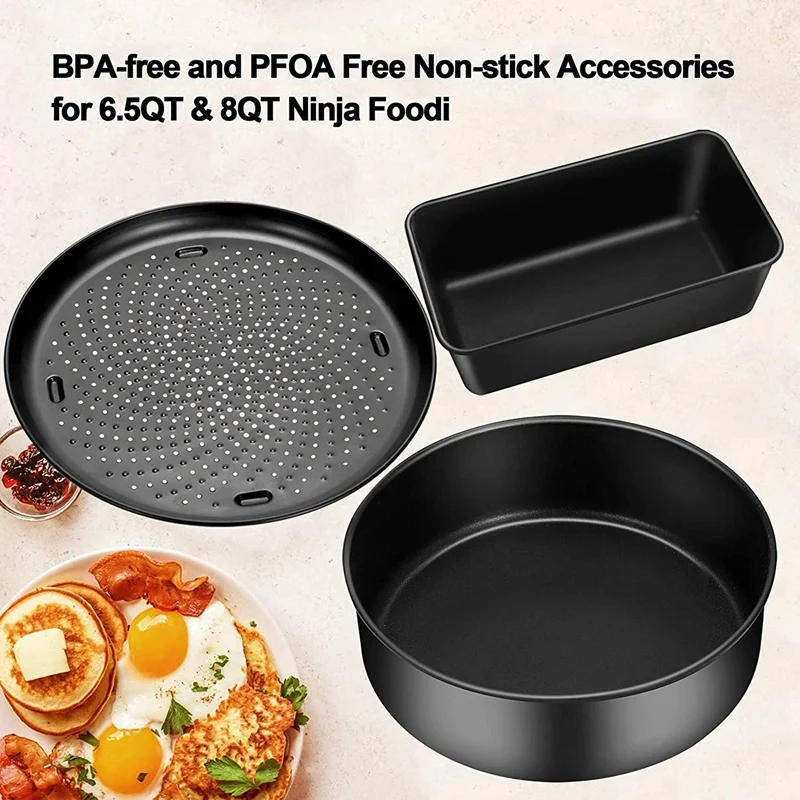 Air Fryer Accessories for 6. 5 QT and 8 QT Ninja Foodi,Air Fryer Bake Kit , Non-Stick Coating,Dishwasher Safe
Air Fryer Accessories for 6. 5 QT and 8 QT Ninja Foodi,Air Fryer Bake Kit , Non-Stick Coating,Dishwasher Safe