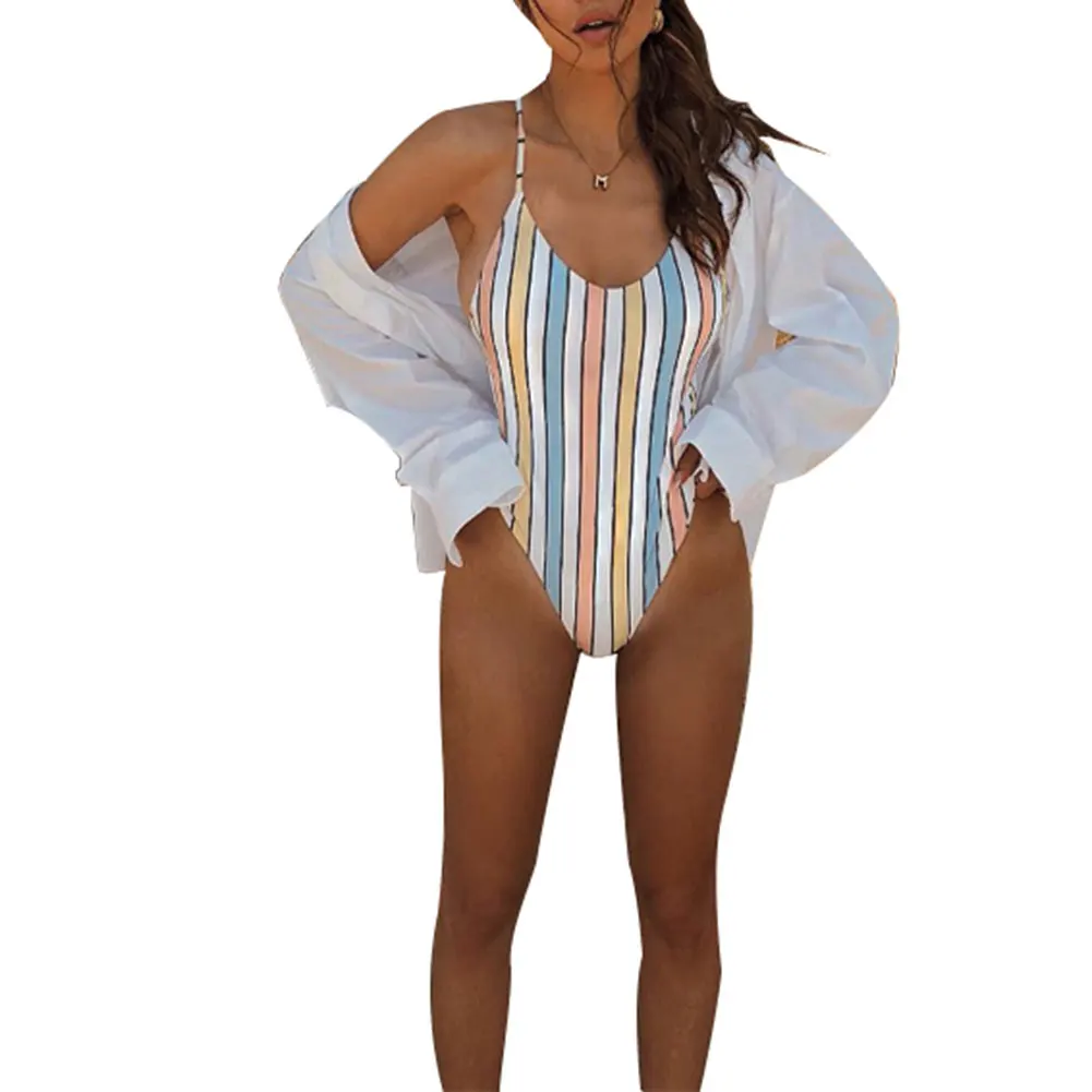2020 Sexy Summer Womens One-Piece Bandage Bikini Push Up Monokini Swimsuit Bathing Suit Swimwear Colored Striped Swimsuit
2020 Sexy Summer Womens One-Piece Bandage Bikini Push Up Monokini Swimsuit Bathing Suit Swimwear Colored Striped Swimsuit