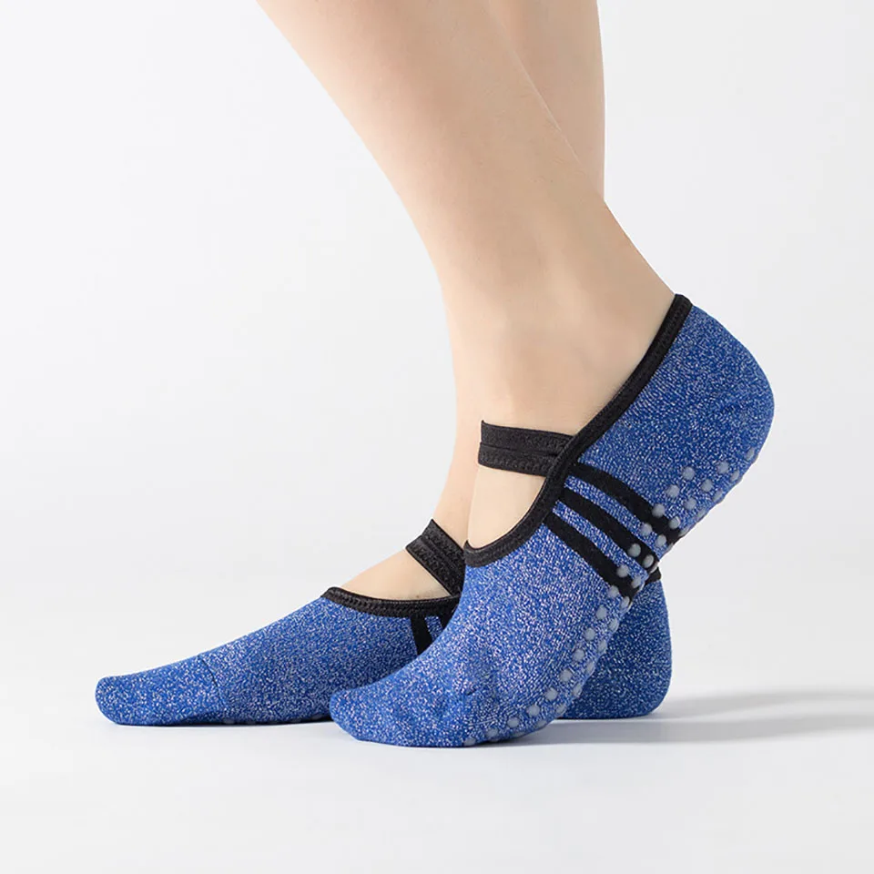 

Яркие шелковые носки для йоги KoKossi на шнуровке, дышащие хлопковые, приятные для кожи танцевальные носки, Нескользящие, безвредные, из ПВХ, Не...