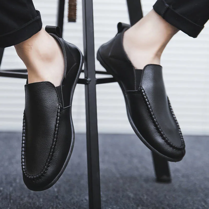 2021 new spring and autumn men's shoes casual leather shoes lazy Korean one-legged leather peas shoes ALBB
2021 new spring and autumn men's shoes casual leather shoes lazy Korean one-legged leather peas shoes ALBB