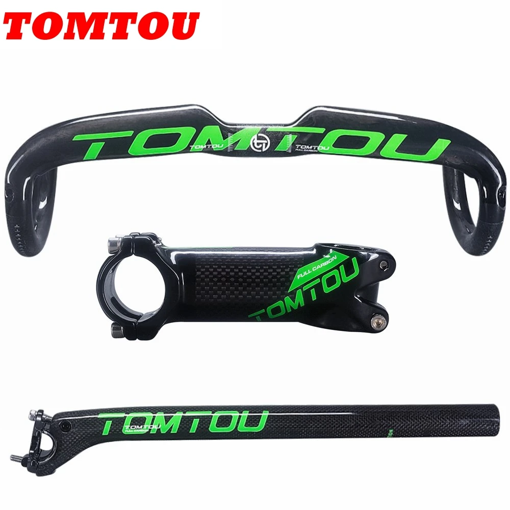 TOMTOU Carbon Fibre Bicycle Road Handlebar + Seat Tube + Stem Carbon Aero Handlebar Sets Bike Parts Glossy Green - TG4T15
TOMTOU Carbon Fibre Bicycle Road Handlebar + Seat Tube + Stem Carbon Aero Handlebar Sets Bike Parts Glossy Green - TG4T15