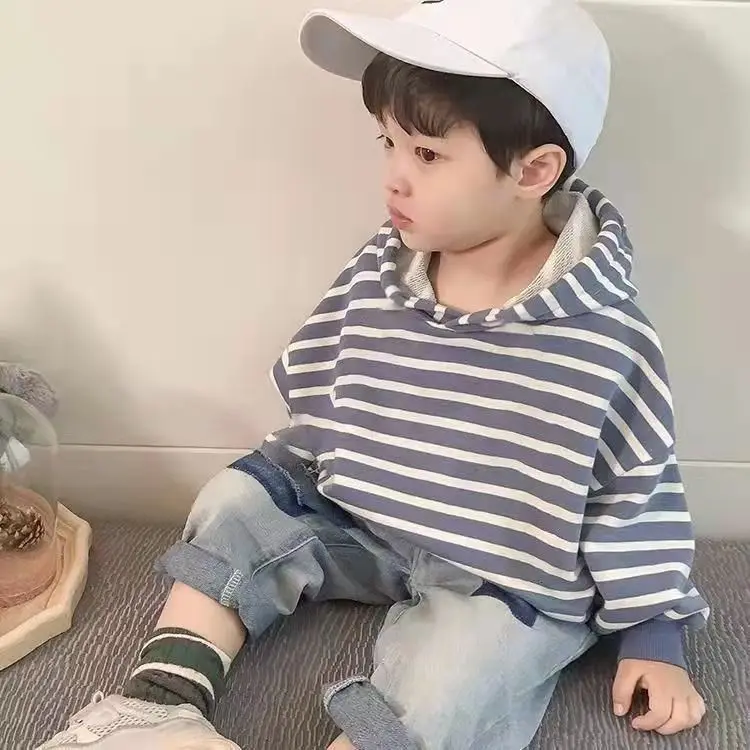2021 Spring Autumn New Boys' Cotton Sweater Hooded Striped Children's Coat Baby Hoodie Boys Sweatshirts Long Sleeve Casual Tunic
2021 Spring Autumn New Boys' Cotton Sweater Hooded Striped Children's Coat Baby Hoodie Boys Sweatshirts Long Sleeve Casual Tunic