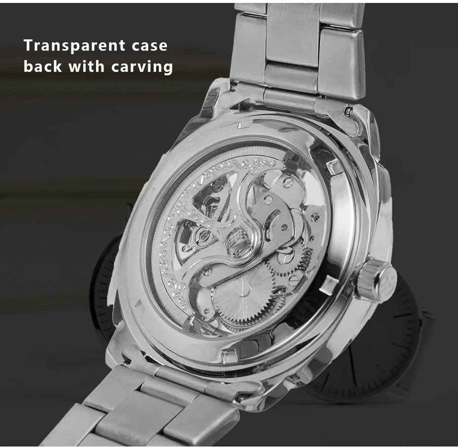 Механические часы-скелетоны WINNER мужские модные автоматические часы из