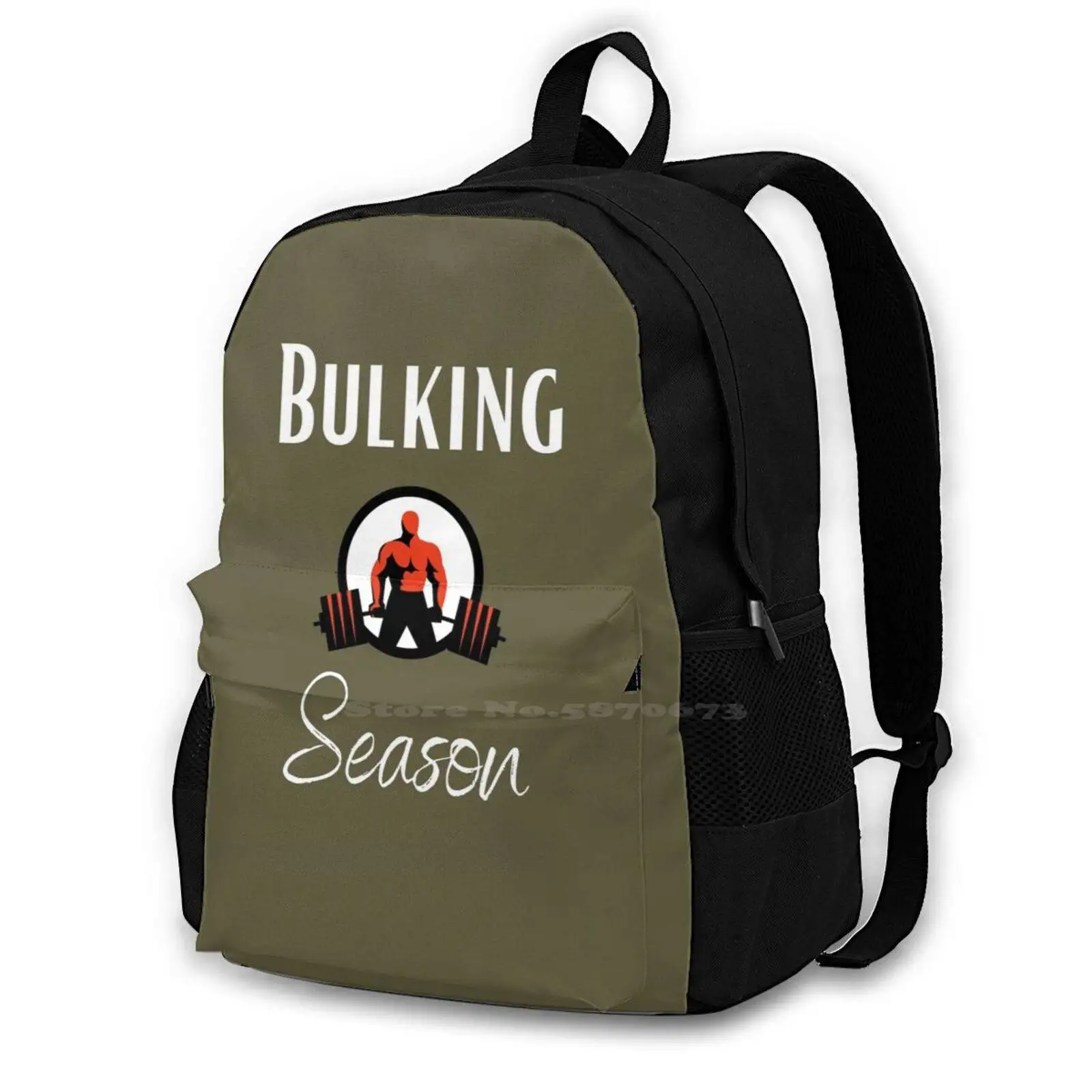 

Bulking Season. Fashion Travel Laptop School Backpack Bag Bulking Eating Bulking Season Gym Rat Foods Sweets Burgers Fries Fat