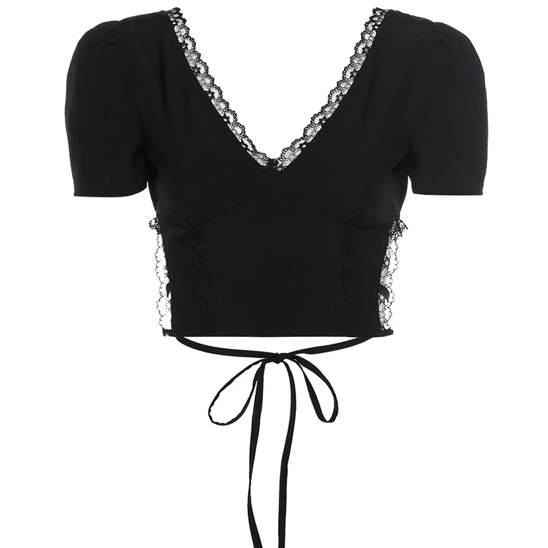 Goth Dark Gothic Sexy Bodycon Lace Women Summer Crop Tops Black Backless Mesh Bandage Female Clothes Fashion Vintage E-Girl Tee
Goth Dark Gothic Sexy Bodycon Lace Women Summer Crop Tops Black Backless Mesh Bandage Female Clothes Fashion Vintage E-Girl Tee