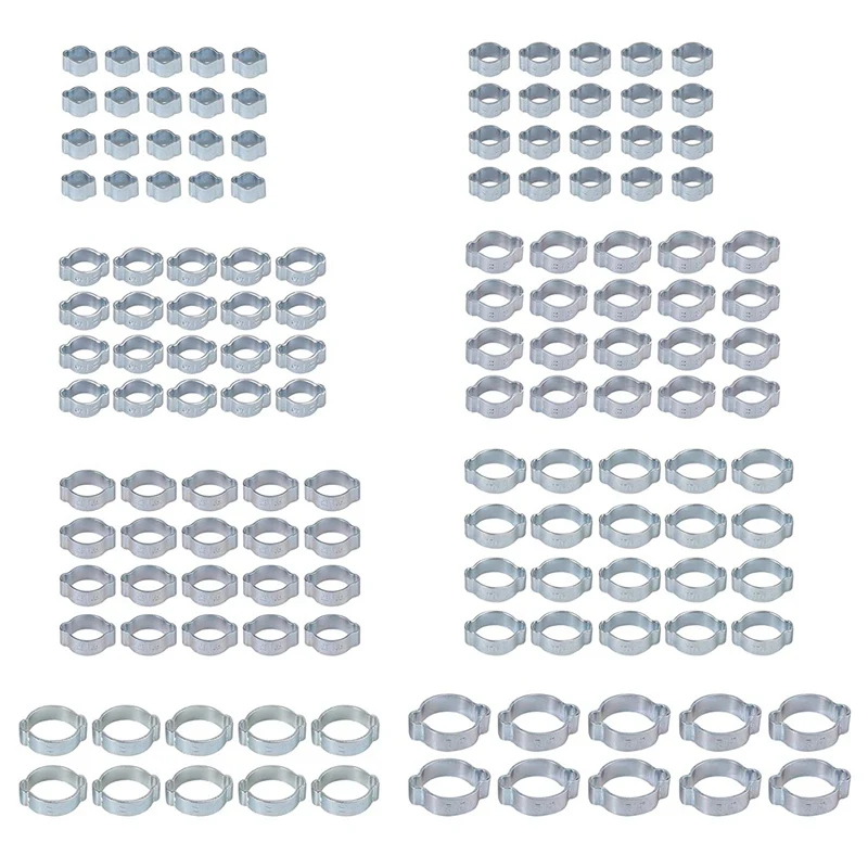 140Pcs Double Ears Hose Clamp 2 Ear Wide Adjustable Zinc-Plated Steel Worm Drive Fuel Water Hose Pipe Clamps Clip
140Pcs Double Ears Hose Clamp 2 Ear Wide Adjustable Zinc-Plated Steel Worm Drive Fuel Water Hose Pipe Clamps Clip