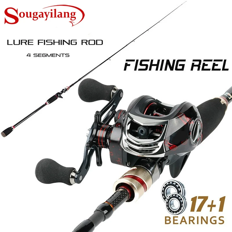 Sougayilang Casting Fishing Rods 4 Sections Carbon Fiber Fishing Rod and 17+1BB Casting Fishing Reel for Outdoor Travel Fishing
Sougayilang Casting Fishing Rods 4 Sections Carbon Fiber Fishing Rod and 17+1BB Casting Fishing Reel for Outdoor Travel Fishing