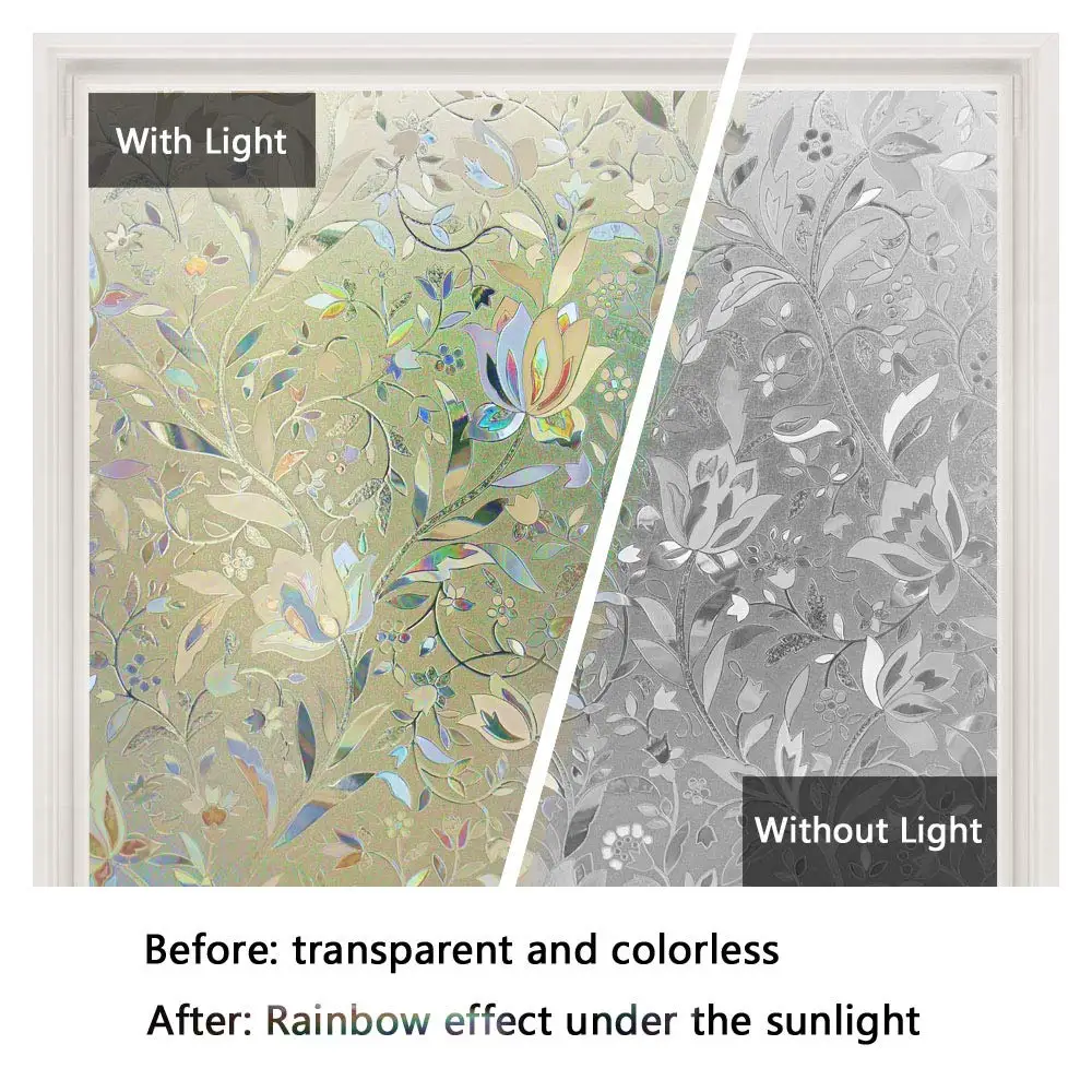 WXSHSH Stained Privacy Window Film Static Self Adhesive Glass Sticker Rainbow Effect Tulip Decorative Decal for Bathroom 200Cm
WXSHSH Stained Privacy Window Film Static Self Adhesive Glass Sticker Rainbow Effect Tulip Decorative Decal for Bathroom 200Cm