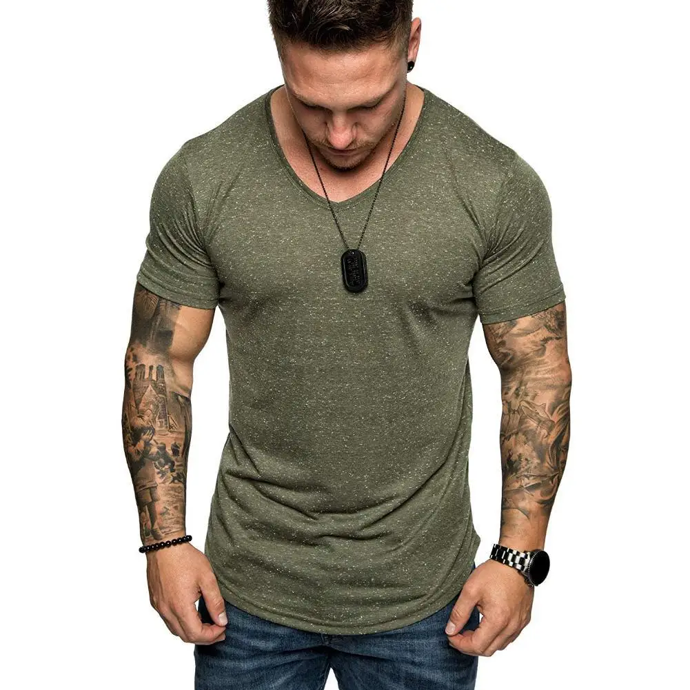 Мужская футболка с коротким рукавом, V-образным вырезом и принтом снежинок
Мужская футболка с коротким рукавом, V-образным вырезом и принтом снежинок