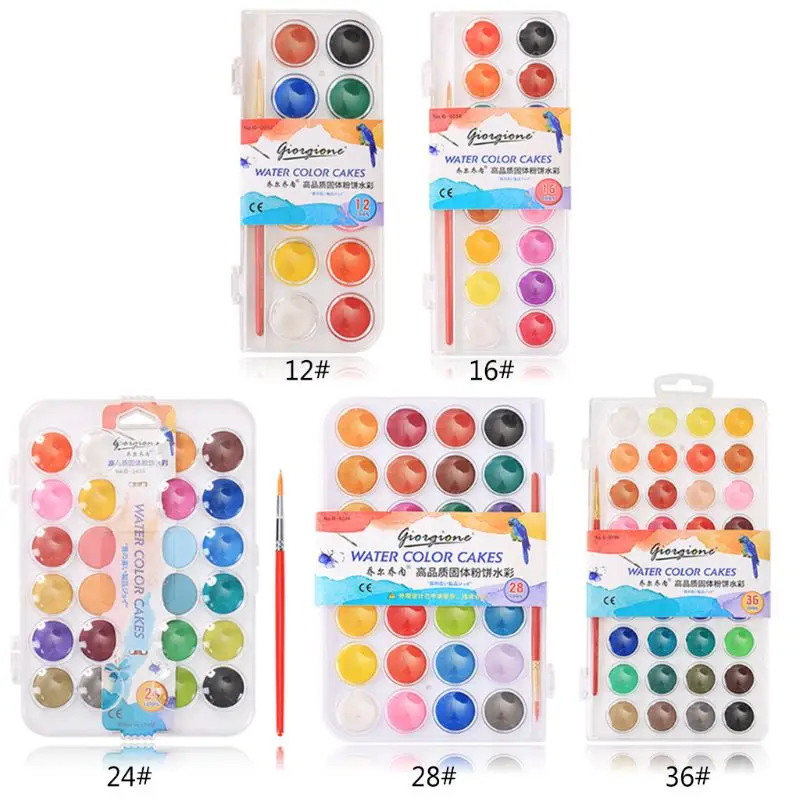 12 Color Fundamental Watercolor Pain Set with Paint Brush Watercolor Set 32CA 
12 Color Fundamental Watercolor Pain Set with Paint Brush Watercolor Set 32CA