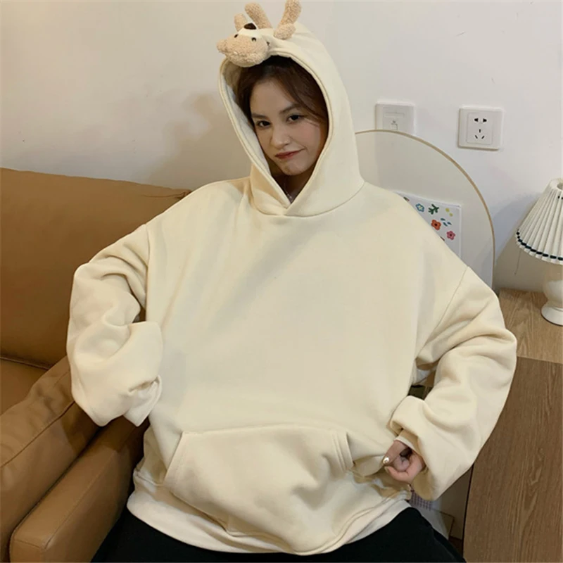 Waitmore Bear Hoodie Female Autumn and Winter Loose Korean-style Ins Idle Style BF Plus Velvet Thickening Best-Selling Jacket
Waitmore Bear Hoodie Female Autumn and Winter Loose Korean-style Ins Idle Style BF Plus Velvet Thickening Best-Selling Jacket