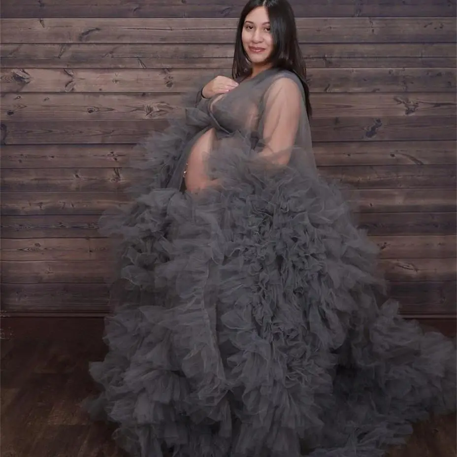 Luxury Ruffles Maternity Dresses with Bow Tulle Maternity Gown for Photoshoot Boudoir Lingerie Grey Bathrobe Nightwear Babydoll
Luxury Ruffles Maternity Dresses with Bow Tulle Maternity Gown for Photoshoot Boudoir Lingerie Grey Bathrobe Nightwear Babydoll