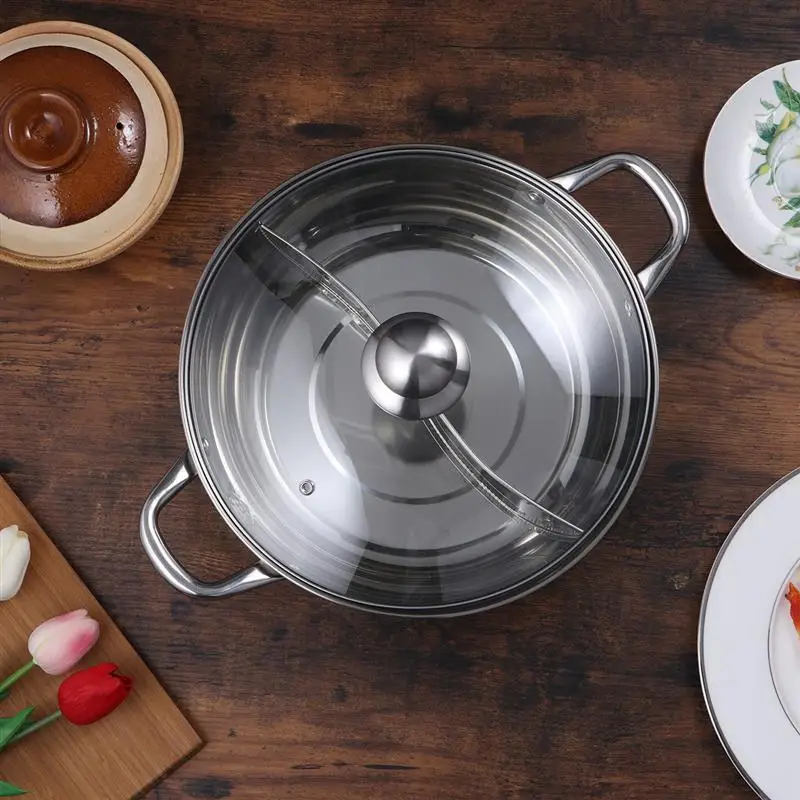 BESTONZON Multifunctional Stainless Steel Double Hot Pot Cookware Non Stick Cooking Pots With Glass Lid
BESTONZON Multifunctional Stainless Steel Double Hot Pot Cookware Non Stick Cooking Pots With Glass Lid