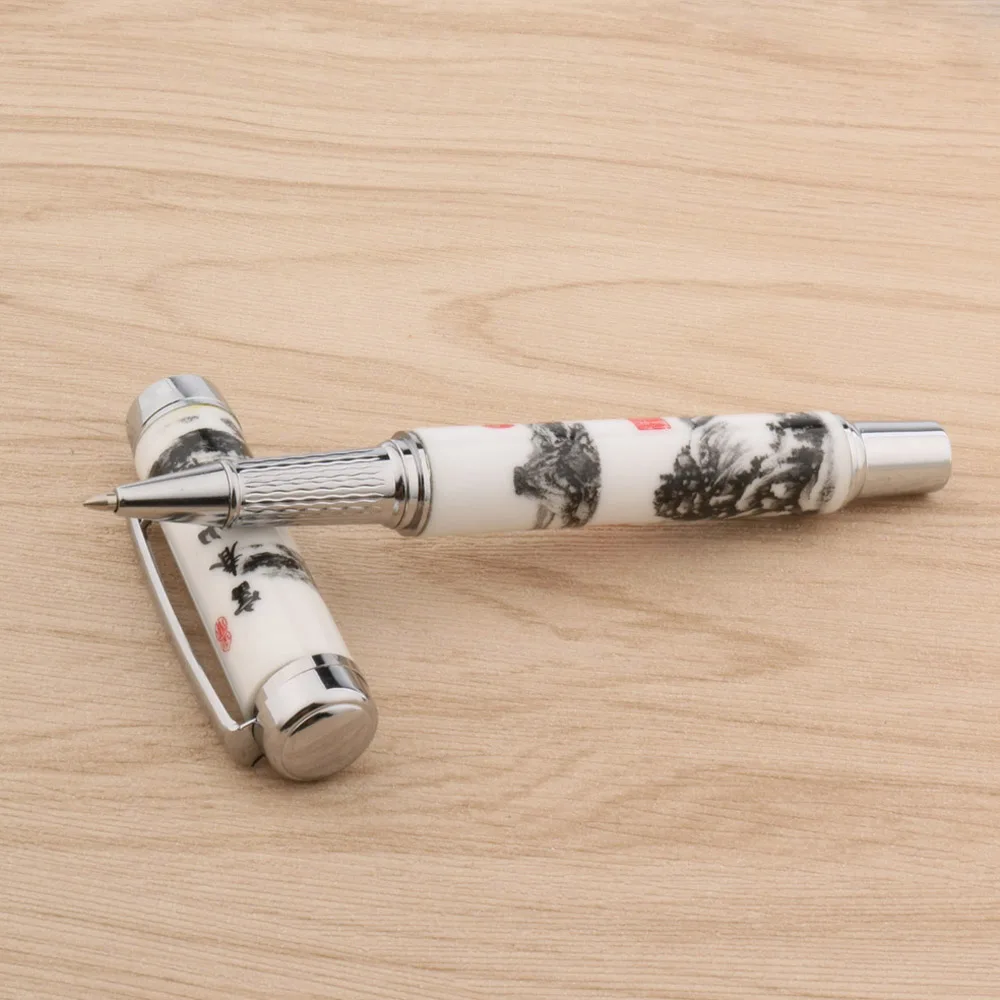 Фото Высокое качество Ручка роллер китайский Керамика пейзажная живопись 0 5 мм чернил