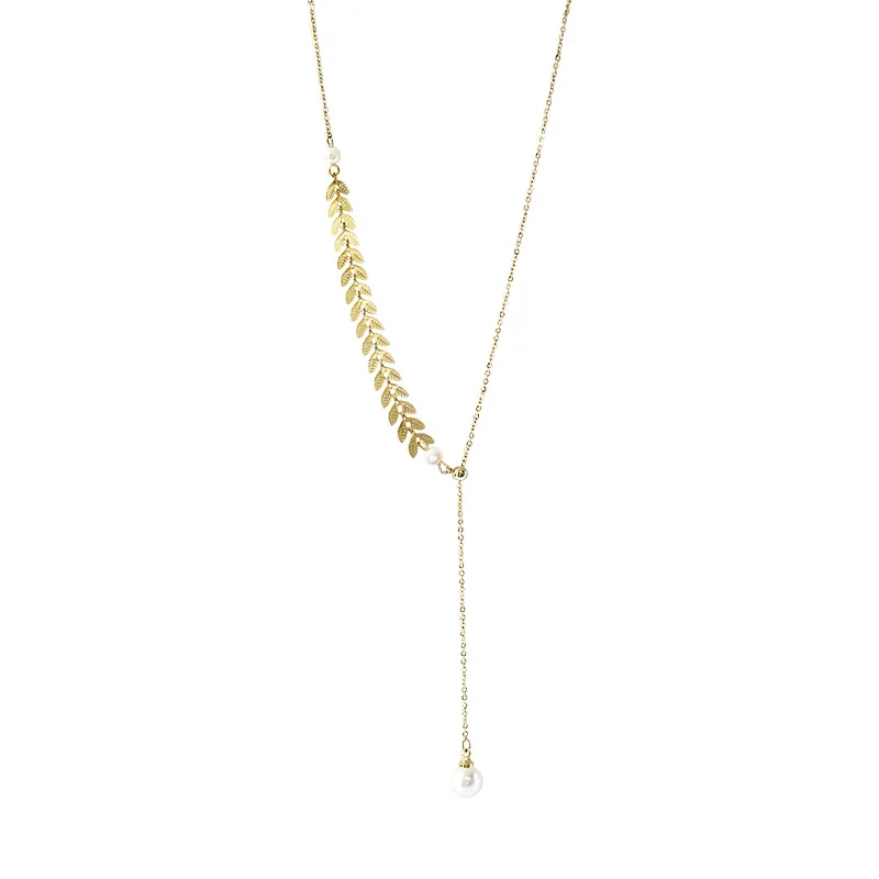 CH-662 Korean version of simple wheat ear pearl tassel necklace personality adjustable net red clavicle chain pendant female
CH-662 Korean version of simple wheat ear pearl tassel necklace personality adjustable net red clavicle chain pendant female