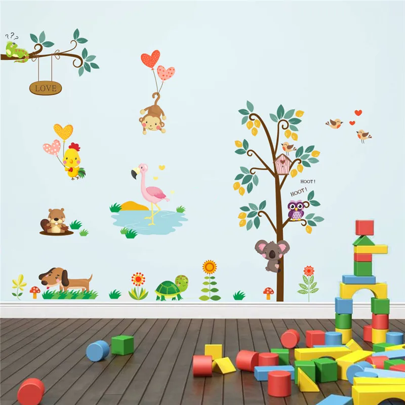 Owl Monkey Dog Flamingo Animal Tree Wall Stickers For Kindergarten Kids Room Home Decoration Cartoon Safari Zoo Mural Art Decals
Owl Monkey Dog Flamingo Animal Tree Wall Stickers For Kindergarten Kids Room Home Decoration Cartoon Safari Zoo Mural Art Decals