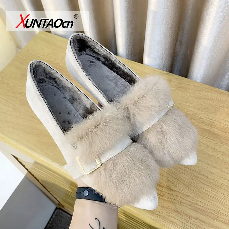 Cute Women Shoes Rabbit Fur Slip on Woman Loafers Solid Color Lazy Popular Shoes Fashion Fur Shoes Winter Warm Shoe Ladies Flats
Cute Women Shoes Rabbit Fur Slip on Woman Loafers Solid Color Lazy Popular Shoes Fashion Fur Shoes Winter Warm Shoe Ladies Flats