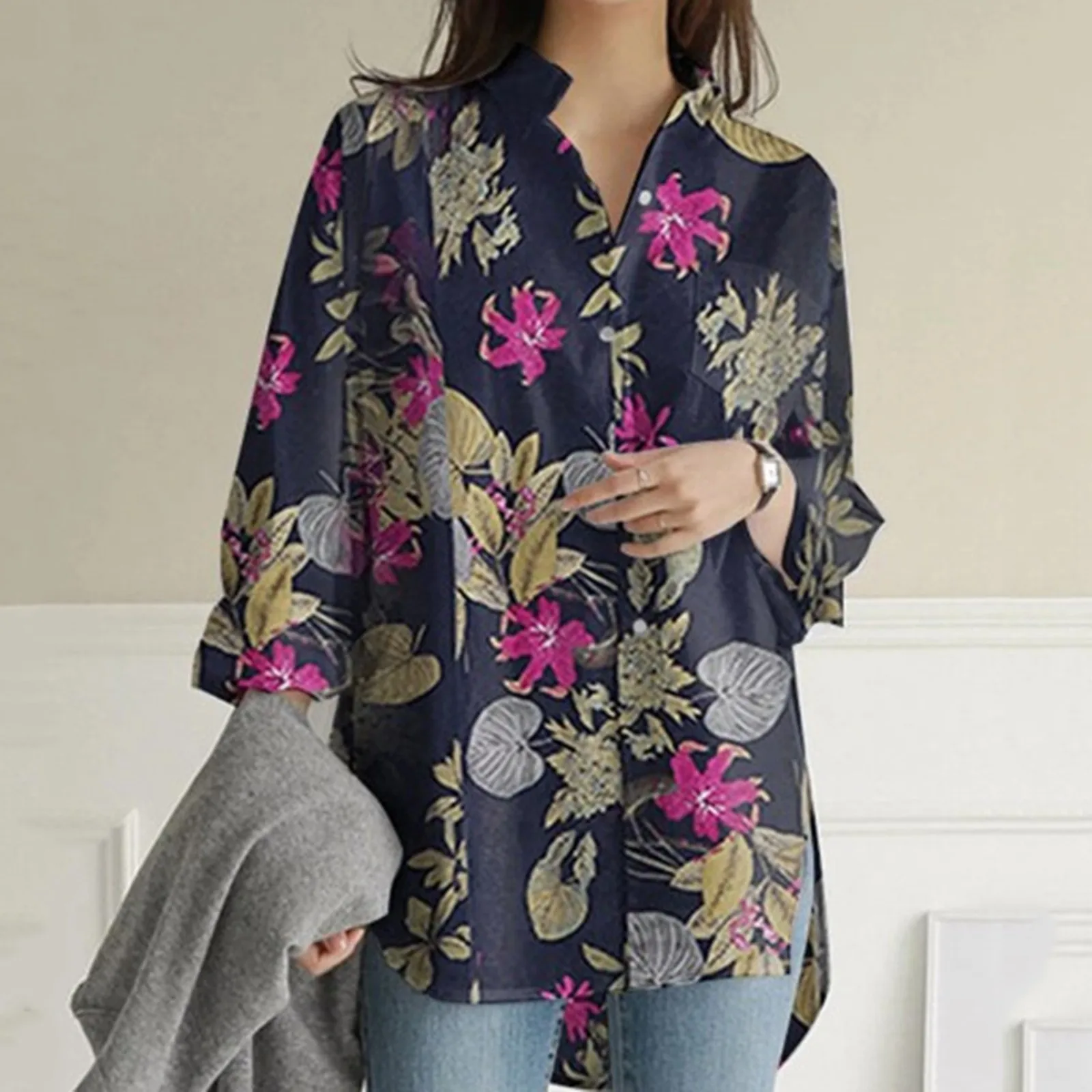 Vintage Blouses Women Clothing Plus Size Casual Button Long Sleeve Print Shirts Tops Spring Elegant Blouse
Vintage Blouses Women Clothing Plus Size Casual Button Long Sleeve Print Shirts Tops Spring Elegant Blouse