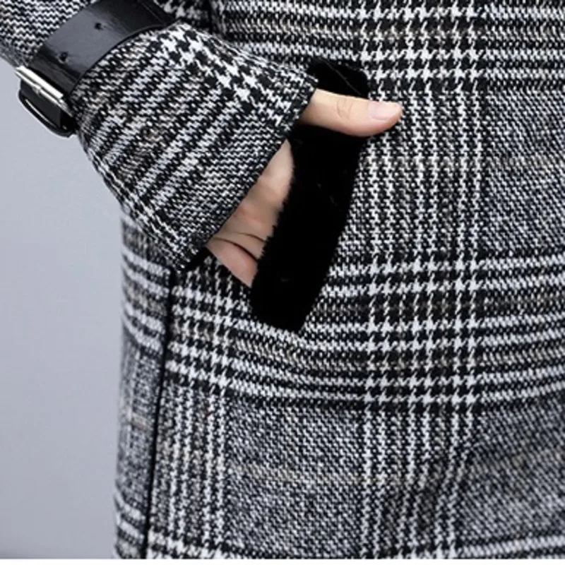 2020 Autumn Winter High Quality Plaid Wool Blend Coat Women's Elegant Patchwork Single-breasted Plus Velvet Thicken Woolen Coat
2020 Autumn Winter High Quality Plaid Wool Blend Coat Women's Elegant Patchwork Single-breasted Plus Velvet Thicken Woolen Coat