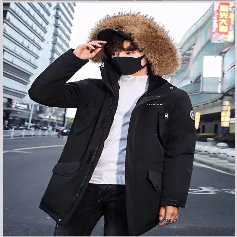 Luxury Fur Collar Men Coats Winter Down Jacket Mid-Length Thick Duck Down Outerwear Sale 90% Hooded Jacket Clothing Coats Parkas
Luxury Fur Collar Men Coats Winter Down Jacket Mid-Length Thick Duck Down Outerwear Sale 90% Hooded Jacket Clothing Coats Parkas