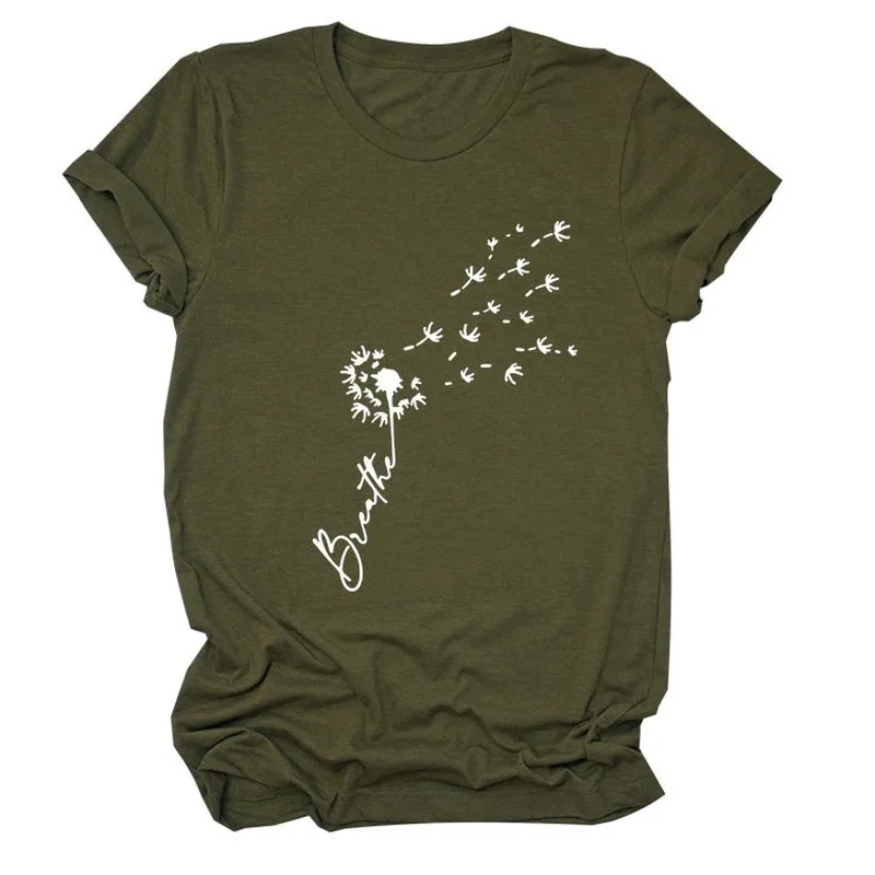 Breathe Dandelion Print Women T Shirt Short Sleeve O Neck Loose Women Tshirt Ladies Tee Shirt Tops Clothes Camisetas Mujer
Breathe Dandelion Print Women T Shirt Short Sleeve O Neck Loose Women Tshirt Ladies Tee Shirt Tops Clothes Camisetas Mujer