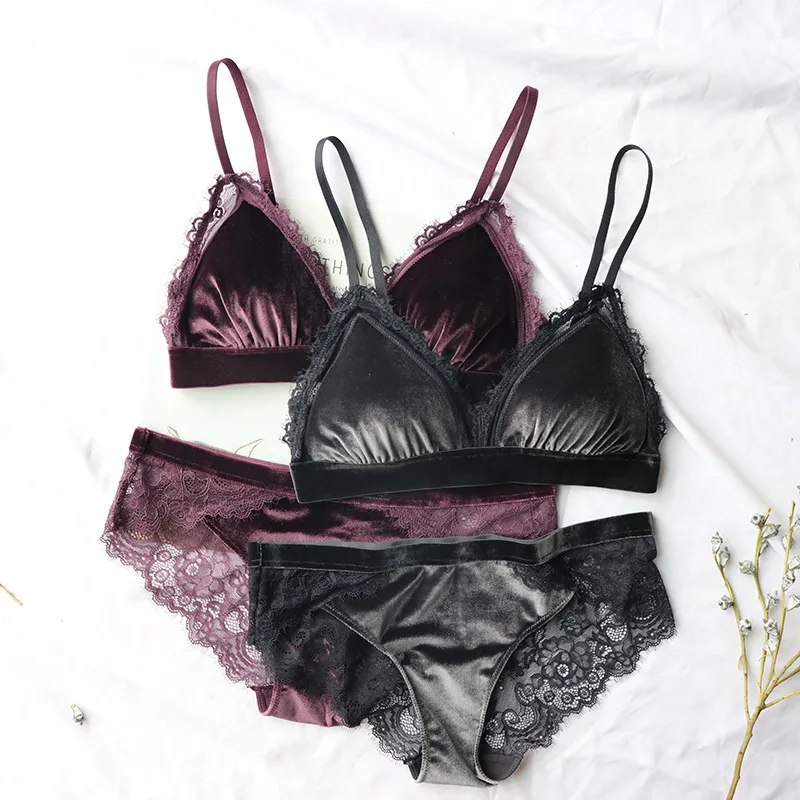 High Quality Velvet Wireless Women Underwear Sexy Lace Burgundy Bra Set Ultrathin French Lingerie Comfortable Push Up Bra Briefs
High Quality Velvet Wireless Women Underwear Sexy Lace Burgundy Bra Set Ultrathin French Lingerie Comfortable Push Up Bra Briefs