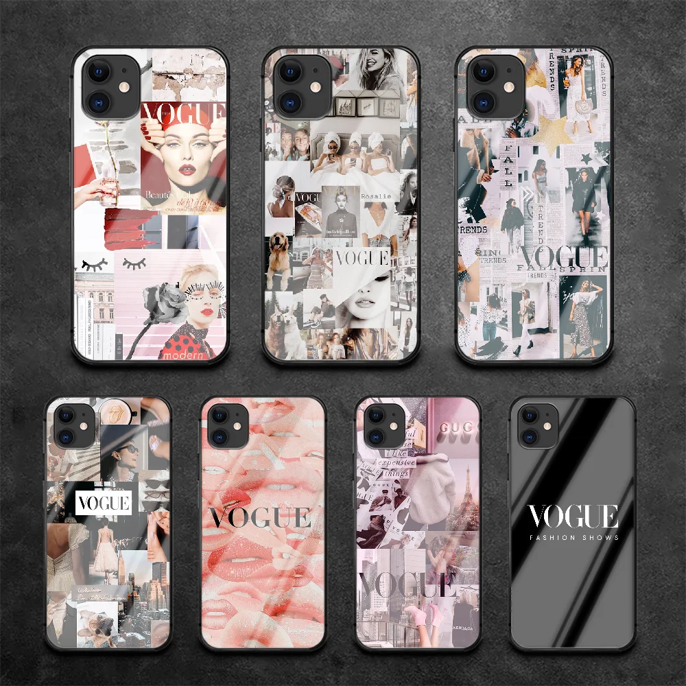 Magazine VOGUE Phone Tempered Glass Case Cover For IPhone 6 6S 7 8 11 12 X Xr Xs Se 2020 Pro Max Plus Mini Black Soft Trend
Magazine VOGUE Phone Tempered Glass Case Cover For IPhone 6 6S 7 8 11 12 X Xr Xs Se 2020 Pro Max Plus Mini Black Soft Trend