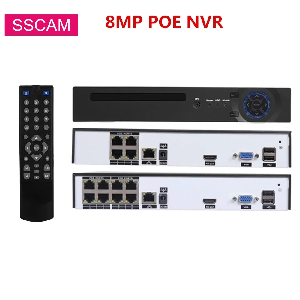 

8MP IP POE NVR 48 Watt 4CH 8CH Network Video Recorder XMEYE P2P ONVIF 4K Motion Detection Recorder For 2MP 4MP 5MP POE IP Camera