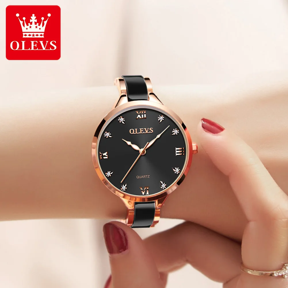 Olevs leisure Women's watch simple waterproof quartz watch 18 kgold ceramic strap watch Luxury watch for female designer gift
Olevs leisure Women's watch simple waterproof quartz watch 18 kgold ceramic strap watch Luxury watch for female designer gift
