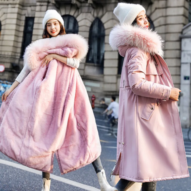 Hooded Down Jacket Women Cotton Clothing Mid-length Plus Size Loose Winter Parka Korean Style Plush Abrigos Mujer Invierno 2021 
Hooded Down Jacket Women Cotton Clothing Mid-length Plus Size Loose Winter Parka Korean Style Plush Abrigos Mujer Invierno 2021