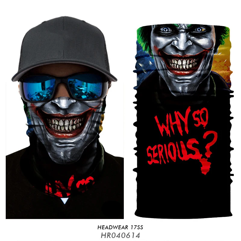 Joker Tube Buff Neck Gaiter Halloween Bandana Scarf Protective Face Shield Motorcycle Half Mask Windproof Biker Helmet Liner Cap 
Joker Tube Buff Neck Gaiter Halloween Bandana Scarf Protective Face Shield Motorcycle Half Mask Windproof Biker Helmet Liner Cap