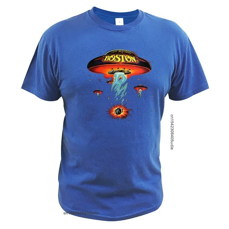Футболка с изображением космического корабля Boston футболка альбома хлопковая