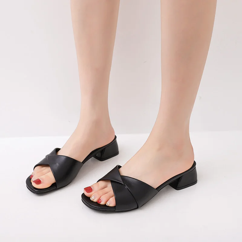 Shoes Women Female Slippers Luxury Slides Square heel Peep Toe Med Soft 2021 Designer Block Summer Hoof Heels Rome Rubber PU Fa
Shoes Women Female Slippers Luxury Slides Square heel Peep Toe Med Soft 2021 Designer Block Summer Hoof Heels Rome Rubber PU Fa