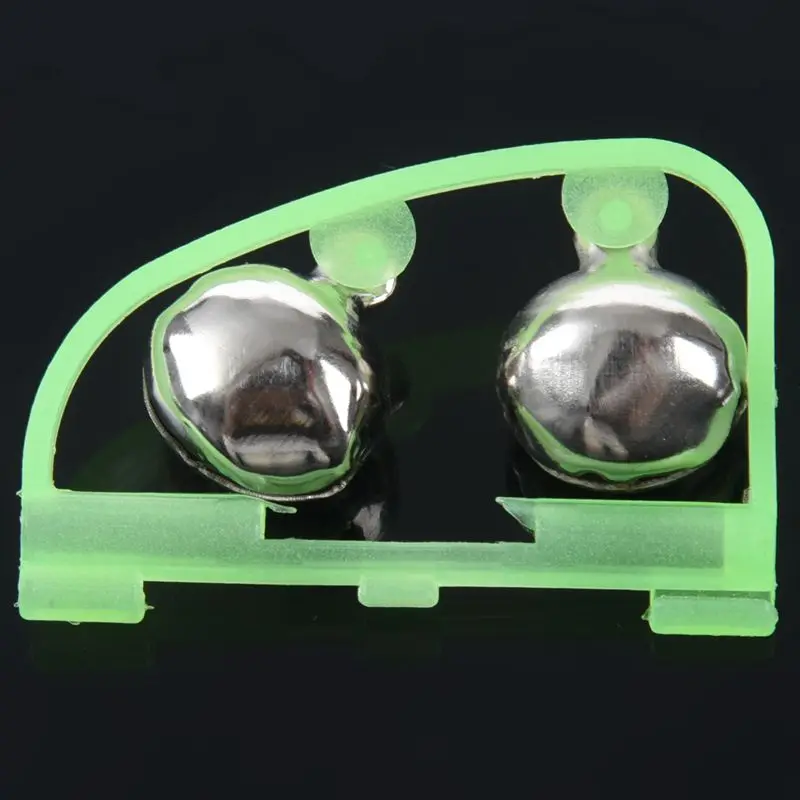 5 Pcs Double Bell Fish Pole Rod Fishing Light Alarm Bells Green | Спорт и развлечения