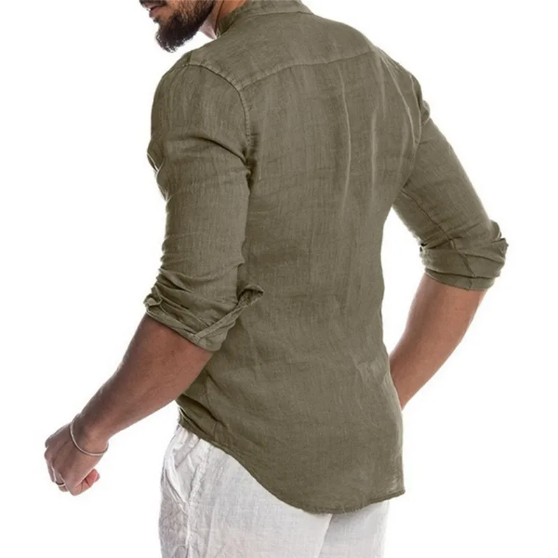 Autumn Men Blouse Casual Solid Color Plus Size Stand Collar Single Breasted Shirt Fashion Male Long Sleeves Blouse Streetwear
Autumn Men Blouse Casual Solid Color Plus Size Stand Collar Single Breasted Shirt Fashion Male Long Sleeves Blouse Streetwear