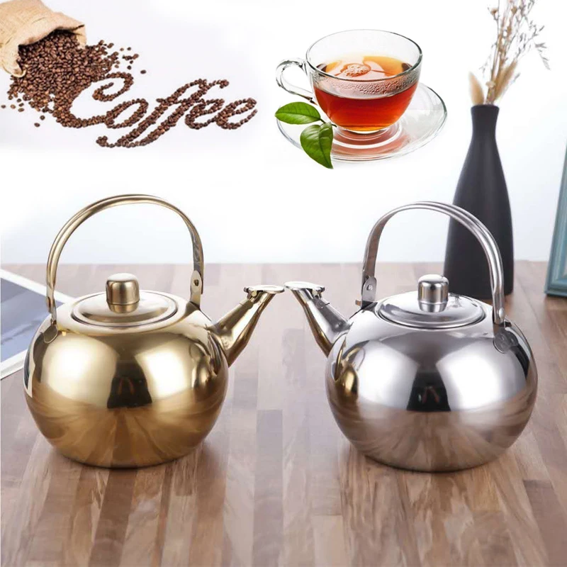

1PC Filter Stainless Steel Stovetop Teapot Indoor Tea Kettle Outdoor Fast Boil 1/1.5/2/2.5L With Strainer