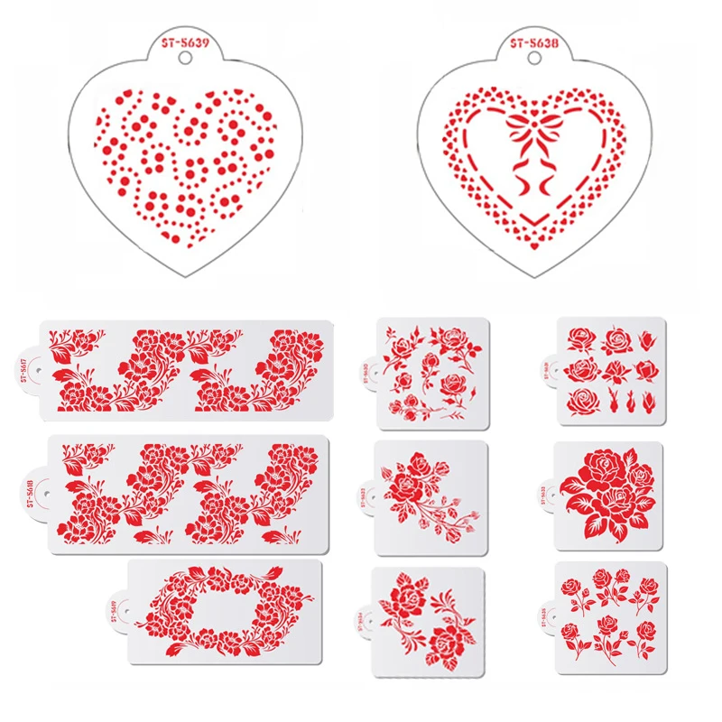 1PC Plastic Cake Stencils Flower Spray Stencils Mould Template Fondant Valentine's Day Decorating Home DIY Bakery Tools
1PC Plastic Cake Stencils Flower Spray Stencils Mould Template Fondant Valentine's Day Decorating Home DIY Bakery Tools