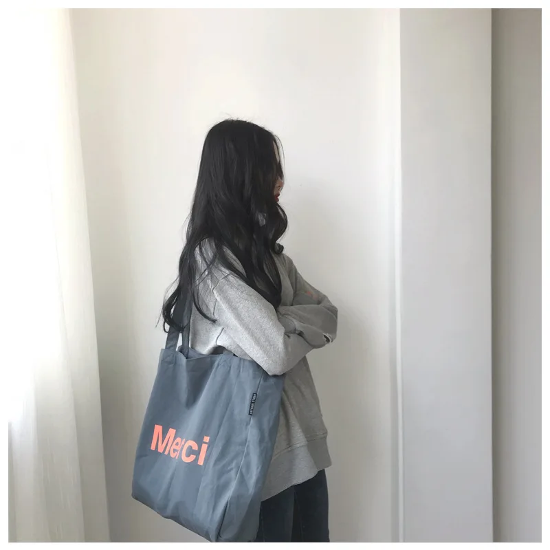 Merci canvas handbag female shoulder bag large capacity totes foldable trend wild simple shoulder bags Small woman handbags
Merci canvas handbag female shoulder bag large capacity totes foldable trend wild simple shoulder bags Small woman handbags