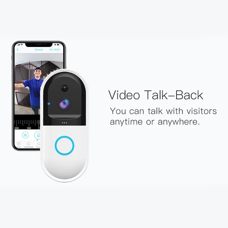 Wireless WiFi Doorbell Camera Home Security Phone Intercom Night Vision Indoor Outdoor Video Motion Detection Waterproof
Wireless WiFi Doorbell Camera Home Security Phone Intercom Night Vision Indoor Outdoor Video Motion Detection Waterproof