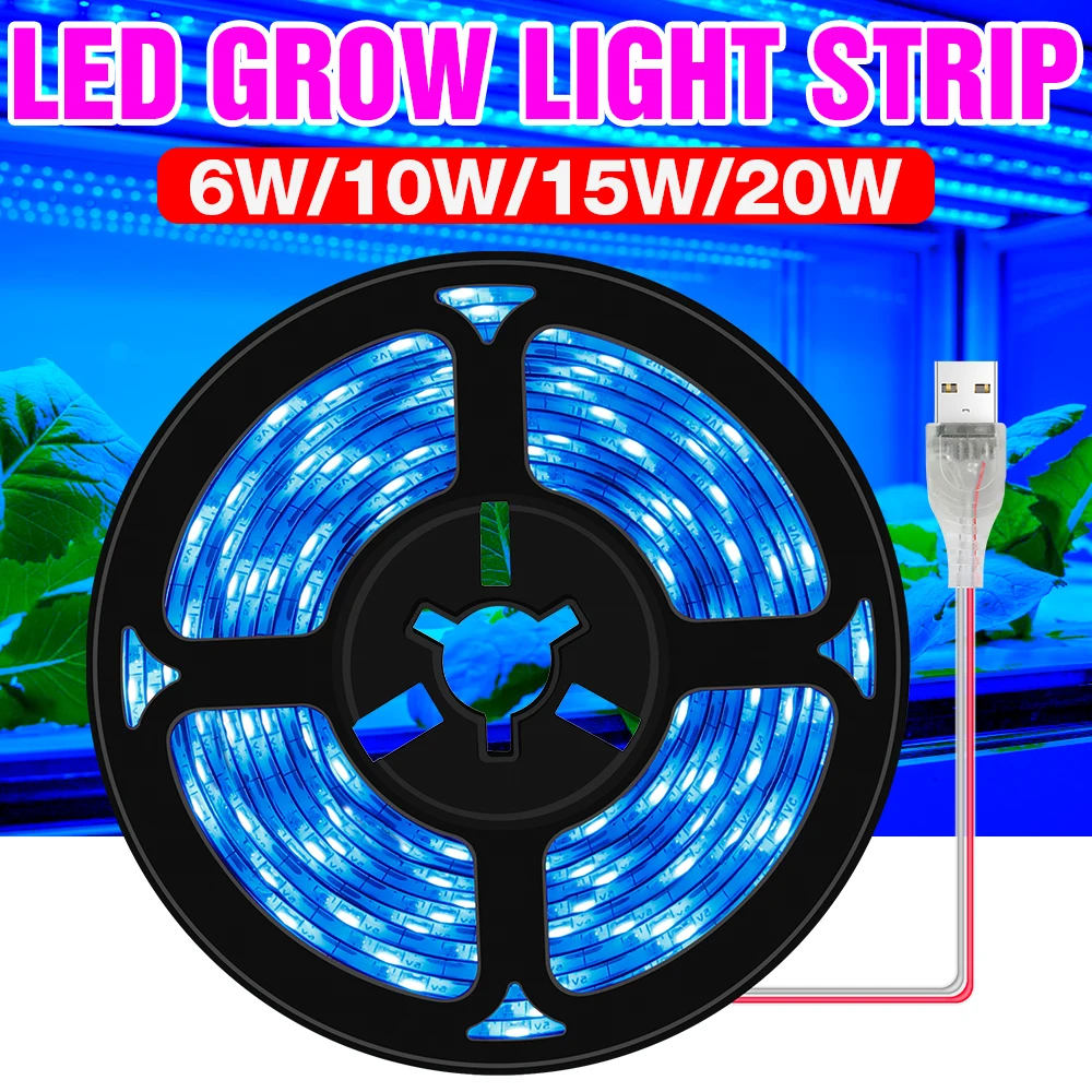 USB Grow Light LED Strip 5V Full Spectrum LED Phyto Lamp Plant Seeds Lampara LED Greenhouses Hydroponic Bulb 0.5 1 2 3m Bombilla
USB Grow Light LED Strip 5V Full Spectrum LED Phyto Lamp Plant Seeds Lampara LED Greenhouses Hydroponic Bulb 0.5 1 2 3m Bombilla