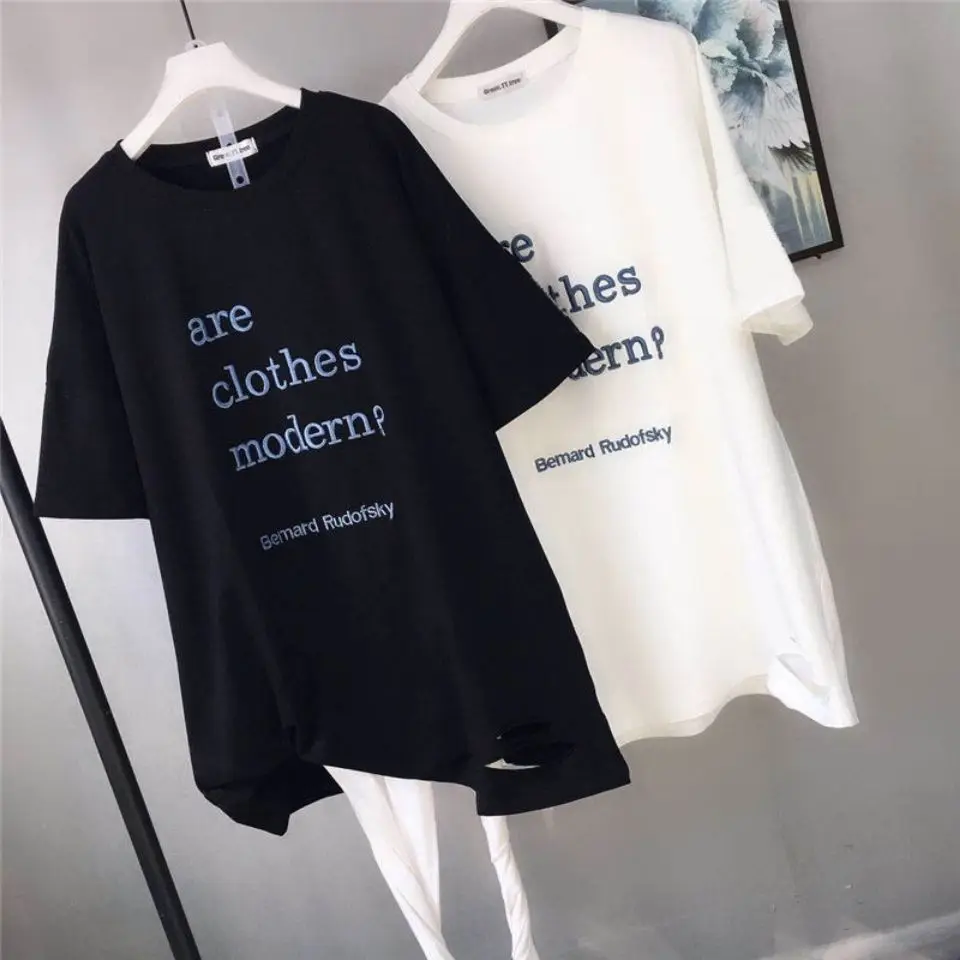 Summer New Mid-Length Short-Sleeved T-Shirt Female Hole Student Loose And Thin All-Match Blouse
Summer New Mid-Length Short-Sleeved T-Shirt Female Hole Student Loose And Thin All-Match Blouse
