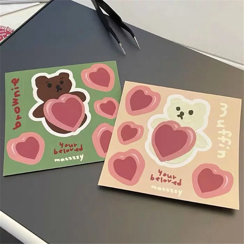 Korean Ins Cartoon Bear Heart Shaped Cute Stickers Sealing Post It Laptop Mobile Phone Cup Stationery Diy Decorative Sticker
Korean Ins Cartoon Bear Heart Shaped Cute Stickers Sealing Post It Laptop Mobile Phone Cup Stationery Diy Decorative Sticker