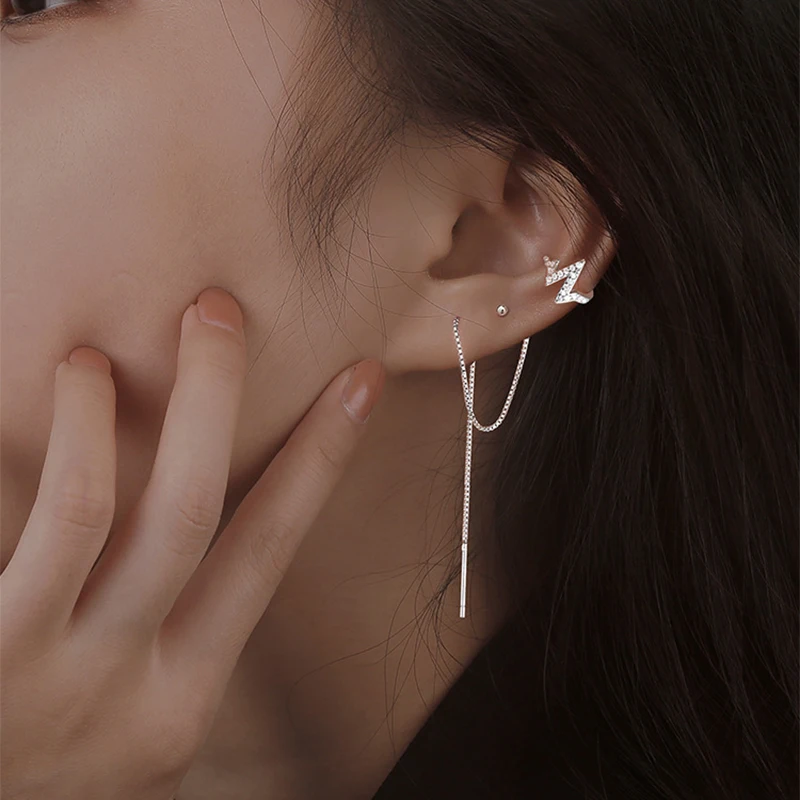 YAOLOGE 925 Sterling Silver 2021 New Long Tassel Clip Earrings Ladies Couple Engagement Party Gift Wholesale Single Sale
YAOLOGE 925 Sterling Silver 2021 New Long Tassel Clip Earrings Ladies Couple Engagement Party Gift Wholesale Single Sale